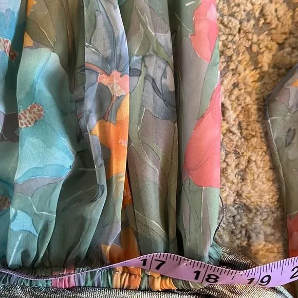 VTG William Pearson 70s Maxi Dress Size 8 Long balloon Sleeve flower Print funky - Picture 10 of 16